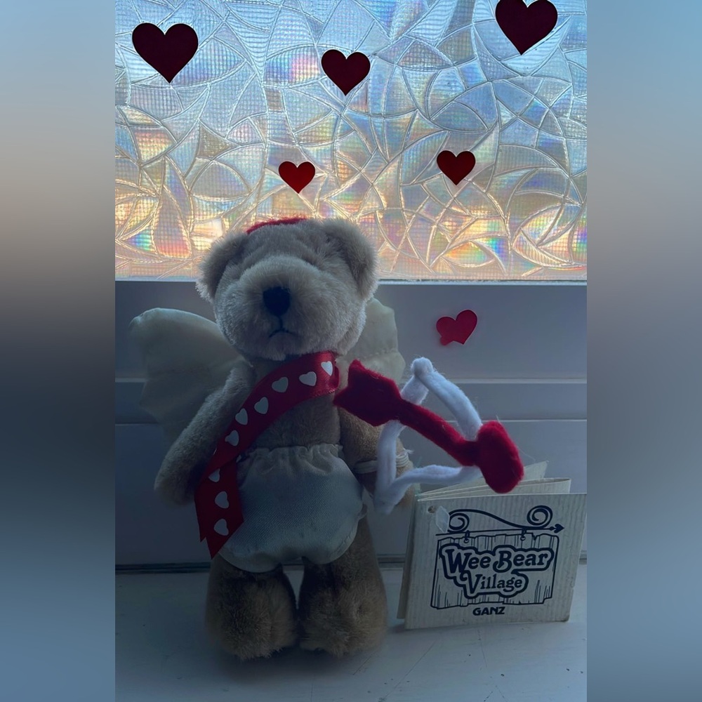 Wee Bear Village- Cupid Teddy Bear with Red and White Accents